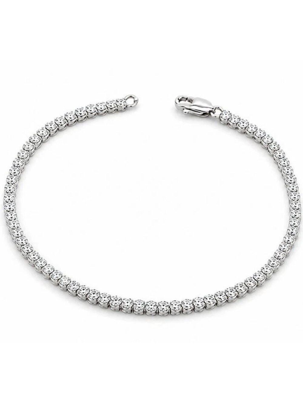 Genuine 1.95 Cts Diamond Tennis Bracelet Solid 14k White Gold